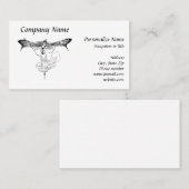 Fantasy Mystic Fairy met Wings Sketch Tekening Visitekaartje (Voorkant / Achterkant)