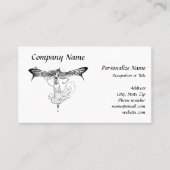 Fantasy Mystic Fairy met Wings Sketch Tekening Visitekaartje (Voorkant)