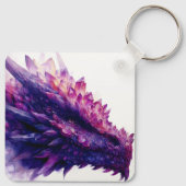 Fantasy Mystical Amethyst Crystal Dragon Beast Sleutelhanger (Achterkant)