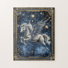 Fantasy Mystical Unicorn in Space Vintage Legpuzzel