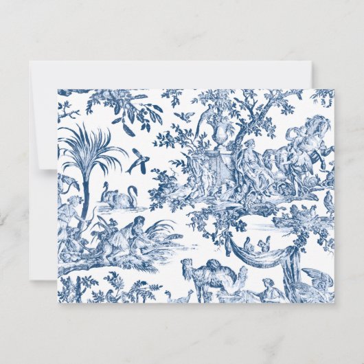 Fantasy Mythical Creats  Toile-Blue Notitiekaartje (Achterkant)