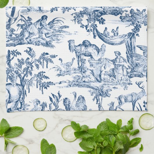 Fantasy Mythical Creats  Toile-Blue Theedoek (Gevouwen)