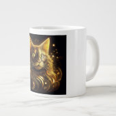 Fantasy Neon Gouden Kat Grote Koffiekop (Voorkant rechts)