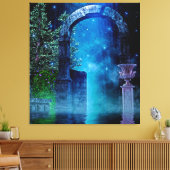 Fantasy Night Blue Light Stretted Canvas afdrukken (Insitu (Woonkamer))
