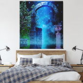 Fantasy Night Blue Light Stretted Canvas afdrukken (Insitu (Slaapkamer))