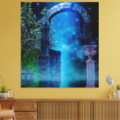 Fantasy Night Blue Light Stretted Canvas afdrukken (Insitu (Woonkamer))