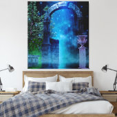 Fantasy Night Blue Light Stretted Canvas afdrukken (Insitu (Slaapkamer))