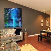 Fantasy Night Blue Light Stretted Canvas afdrukken