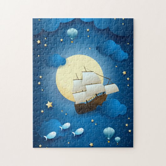 Fantasy Night with Flying Vessel Legpuzzel (Verticaal)