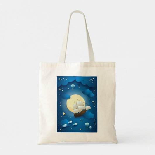 Fantasy Night with Flying Vessel Tote Bag (Achterkant)