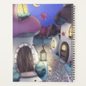 Fantasy Nighttime Mushroom Village Illustration Planner (Achterkant)