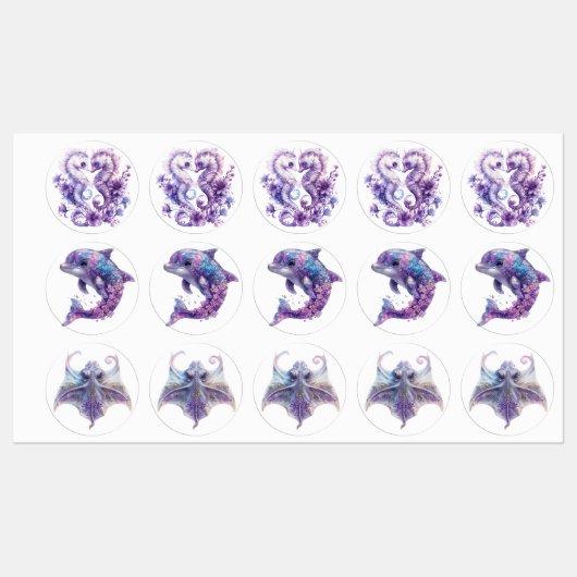 Fantasy Ocean Animals Labels (Vel)