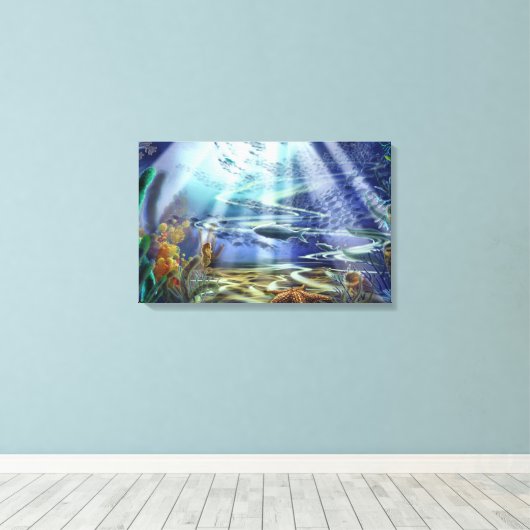 Fantasy Ocean Floor 16x25 Ingepakt Canvas (Insitu (Houten vloer))