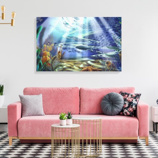 Fantasy Ocean Floor 16x25 Ingepakt Canvas (Insitu (Woonkamer))