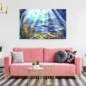 Fantasy Ocean Floor 16x25 Ingepakt Canvas Afdruk (Insitu (Woonkamer))