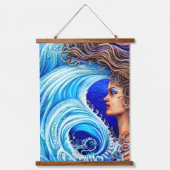 Fantasy Ocean Zee Wave Goddess Artwork Hangend Wandkleed (Voorkant)