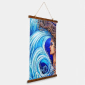 Fantasy Ocean Zee Wave Goddess Artwork Hangend Wandkleed (Gebogen)