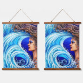 Fantasy Ocean Zee Wave Goddess Artwork Hangend Wandkleed (Dubbel)