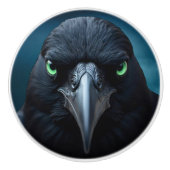 Fantasy of Crows Raven Keramische Knop (Voorkant)