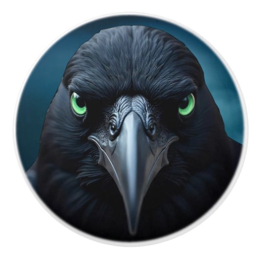 Fantasy of Crows Raven Keramische Knop (Voorkant)