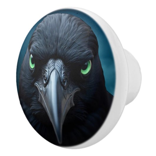 Fantasy of Crows Raven Keramische Knop (Rechts)