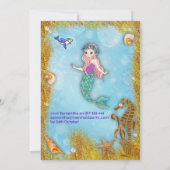 Fantasy onder de zee Zeemeermin Feestje Kaart (Achterkant)