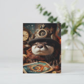 Fantasy Otter Steampunk Tarot Kaart Reader (Staand voorkant)