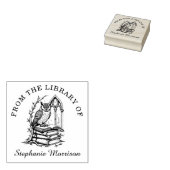 Fantasy Owl Library Ex Libris Bookplate Stamp Rubberstempel (Gestempeld)