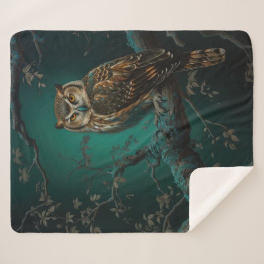 Fantasy Owl Sherpa Deken (Voorkant (horizontaal))