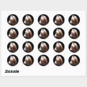Fantasy Paard in Zwart Ronde Sticker (Vel)