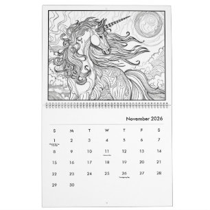 Fantasy Paard Kleurkalender Kalender