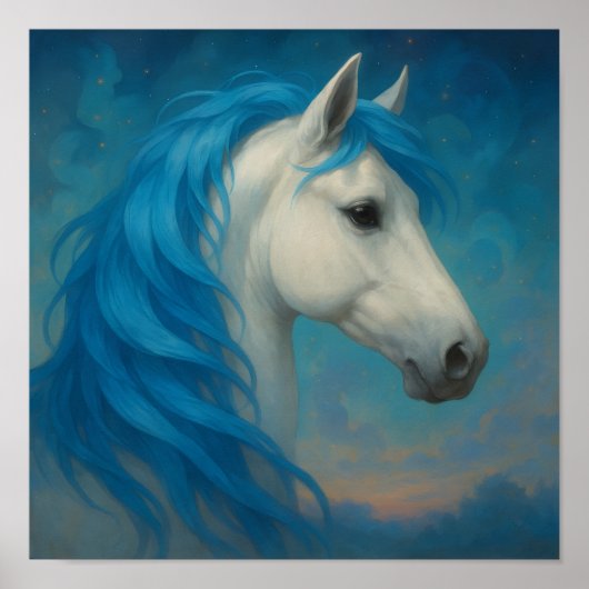 Fantasy paardenportret  poster (Voorkant)