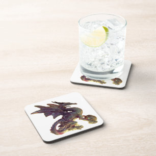 Fantasy Paars en Gold Dragon Cork Onderzetter