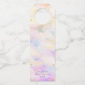 Fantasy Paars Girls Dragon Baby shower Flessenhanger (Achterkant)