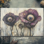 Fantasy Paarse Bloemboeket Met Ogen Decoupage Tissuepapier