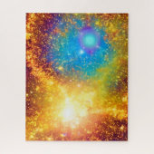 Fantasy Paarse en gouden glanzende supernova Legpuzzel (Verticaal)