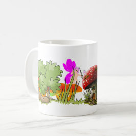 Fantasy Paarse fee met magische paddestoelen Koffiemok