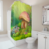 Fantasy paddenstoel douchegordijn (In situ)