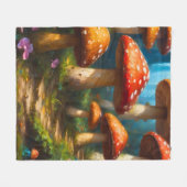 Fantasy Paddenstoel Fleece Deken (Voorkant (Horizontaal))