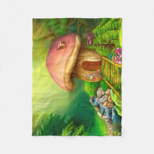 Fantasy paddenstoel fleece deken (Voorkant)