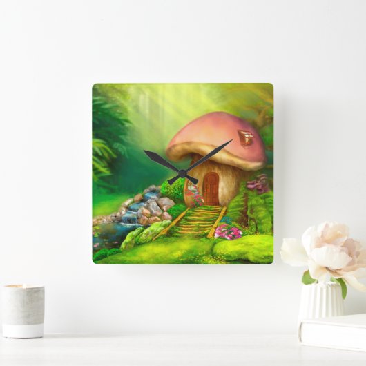 Fantasy paddenstoel vierkante klok (Huis)