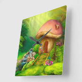 Fantasy paddenstoel vierkante klok (Hoek)
