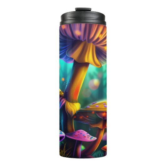 Fantasy Paddenstoelen Bekerglas Thermosbeker (Voorkant)