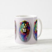 Fantasy Paint Drip Rainbow Colors Lion Koffiemok (Voorkant rechts)