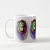 Fantasy Paint Drip Rainbow Colors Lion Koffiemok (Links)