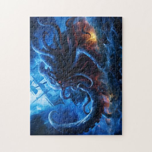Fantasy Painting Kraken Attacking Ship at Sea Legpuzzel (Verticaal)