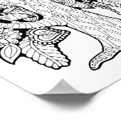 Fantasy Paisley Bloemen Boom Kleurplaat Kunst Poster (Hoek)