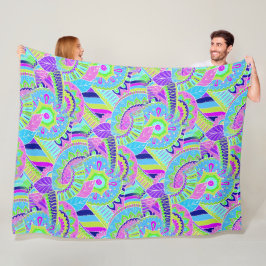 Fantasy Paisley Ornamenten Naadloze Patroon 1 Fleece Deken