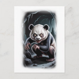 Fantasy Panda Parodie Film Karakter op een Witte Feestdagenkaart