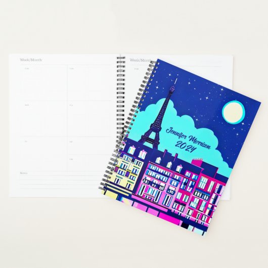 Fantasy Parijs Onder een Volle Maan Planner (Display)